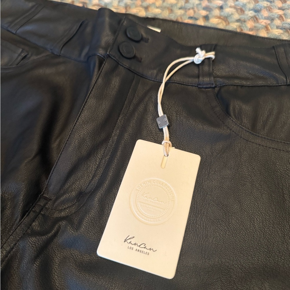 KanCan Faux Leather Skinny Straight Jeans NWT - Picture 4 of 11